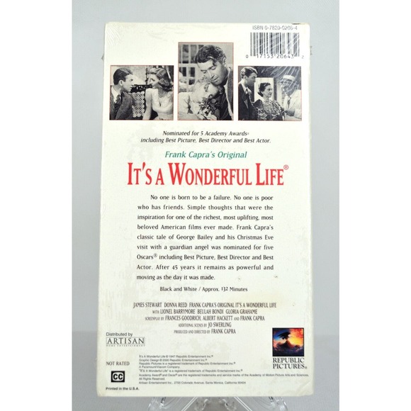 Its a Wonderful Life VHS Frank Capra 1947 Original Uncut New Sealed VHS 02064 - Picture 2 of 2